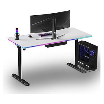 Ultradesk Gaming-Tisch QUEST, 140x70cm, 72-120cm, schwarz-weiss (UD-QST-FRBB/DTWT)