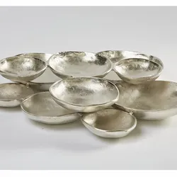 La Casa »Sienna« Multiple Schalen silber 57x57x8 cm