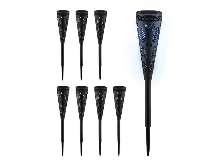 Solarlampenset mit Lichteffekt Schwarz