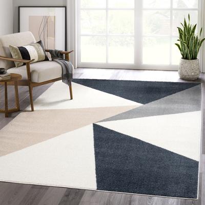 Abani Rugs Deco DEC140A Cream Grey Minimalist Geometric Area Rug