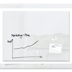 Sigel GL211 Glas-Whiteboard / große Glasmagnettafel Artverum, 90x120 cm, super-weiß