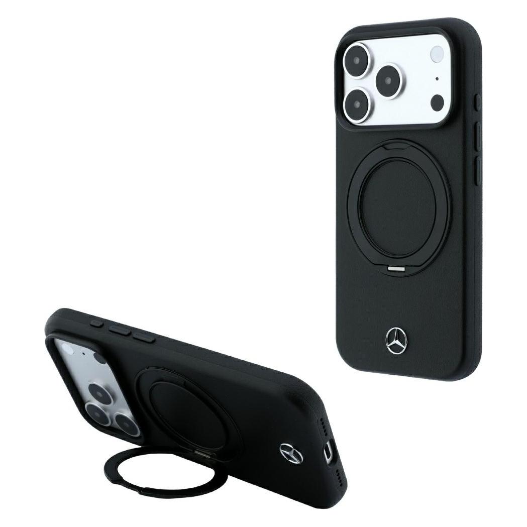 Mercedes Etui Leather with Ring Stand MagSafe do iPhone 18 Pro Max / 17 Pro Max / 17 Pro Max czarny (Apple iPhone 17 Pro Max, Apple iPhone 18 Pro Max) (Mer008849)