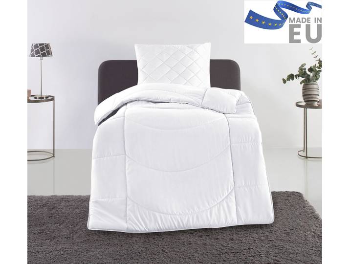 Steppbett + Kopfkissen GOODPRODUCT Microlux, Bettdecke 135x200 cm, 155x220 cm , weiss (weiß), B/L: 135cm x 200cm Anzahl Teile 1, B/L: 80cm x 80cm Anzahl Teile 1, Bezug: Polyester Füllung: Polyester, leicht, Bezug: 100% Polyester, Bettwaren-Sets, Steppbett + Kopfkissen, Set mit Kissen 40x80 cm, 80x80 cm, Sommer, Herbst, Winter in 4 Farben