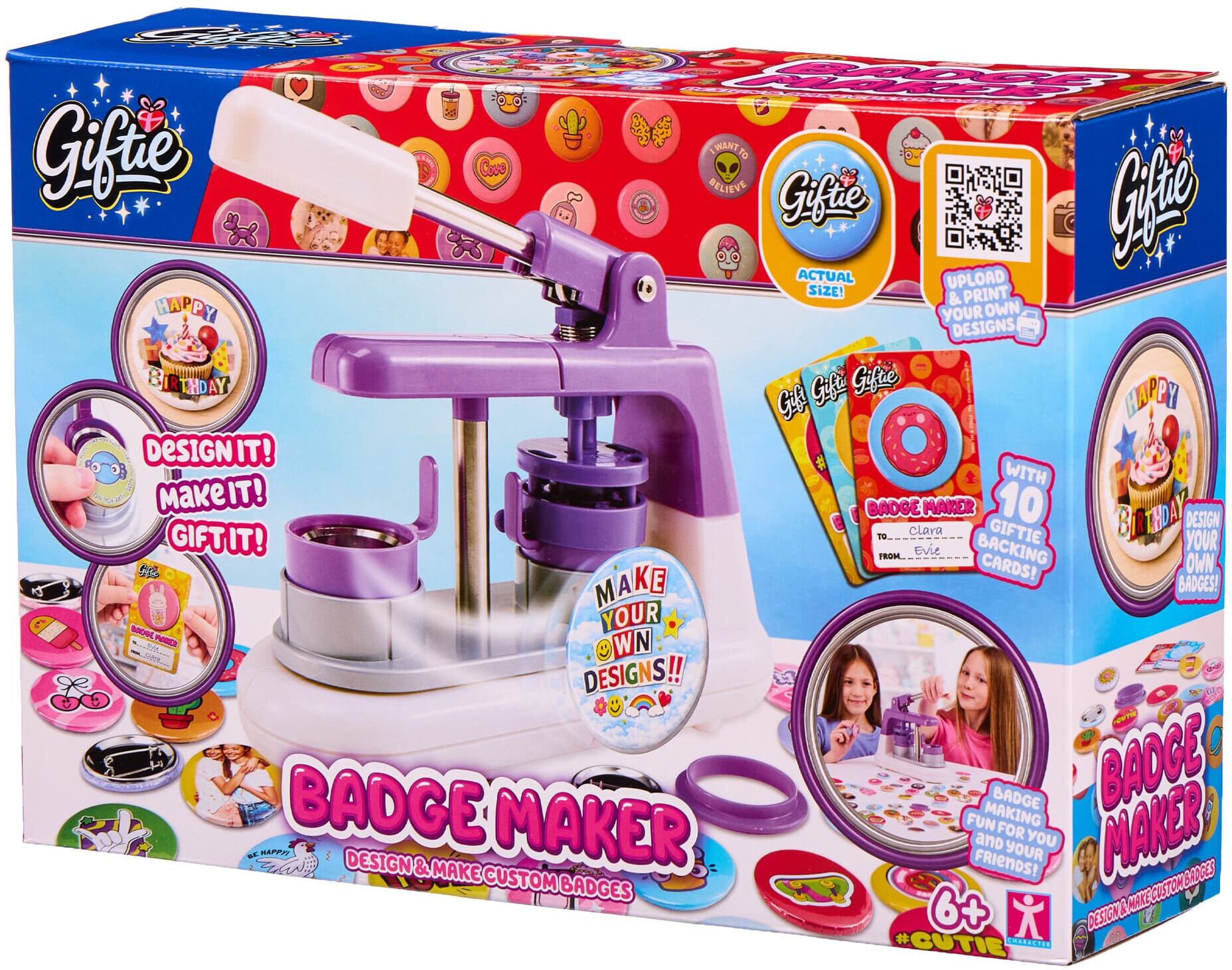 Character Options Giftie Badge Maker – Create 50 Personalised Badges for Kids