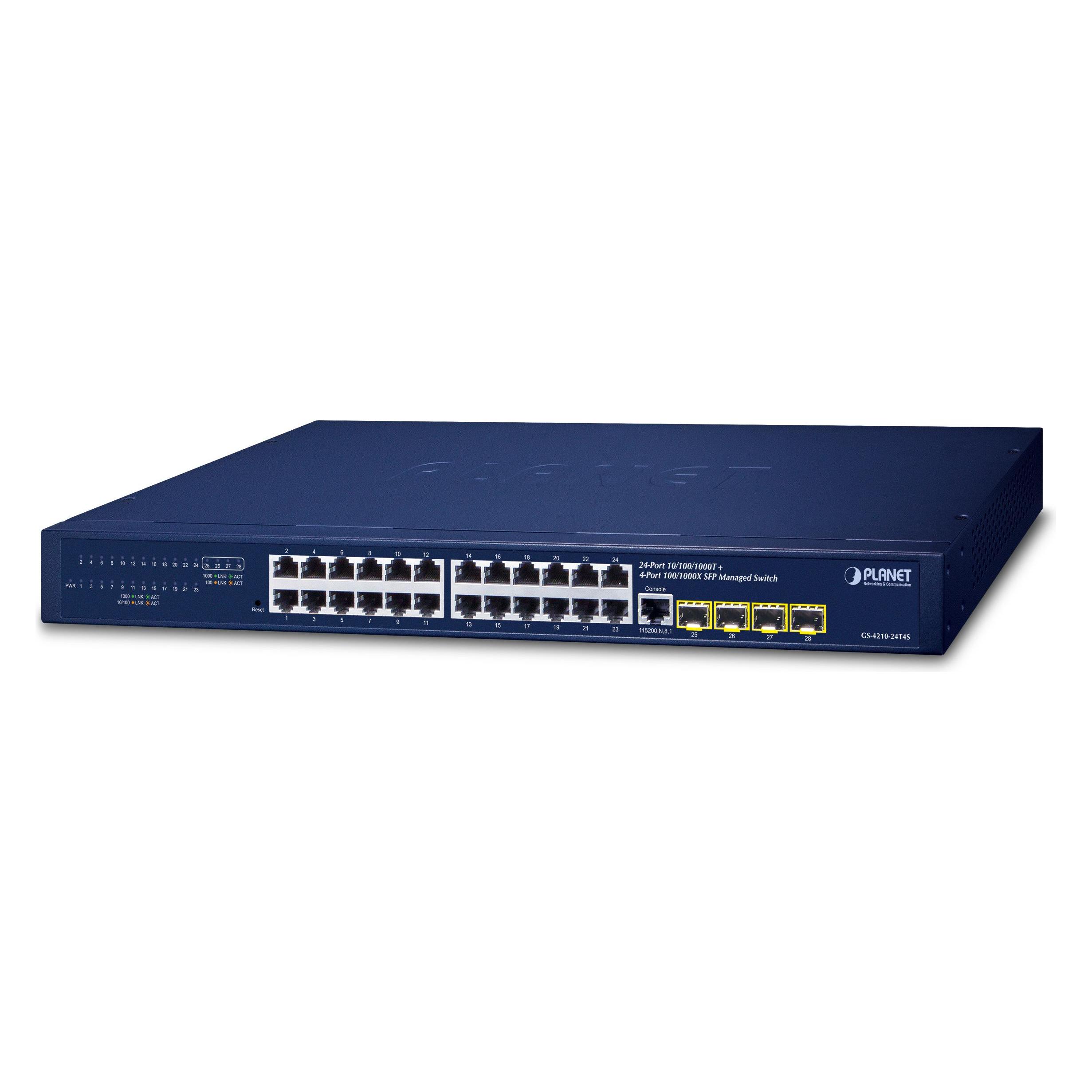 Planet IPv4/IPv6, 24-Port (24 Ports) (GS-4210-24T4S)