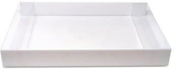 Vivience "Acrylic Serving Tray with Gold Sides, 17.75""L"