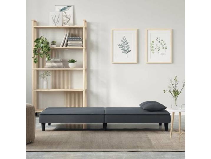 Sales Season Canapé convertible/Fauteuil - SHELD - CLIC-CLAC/Sofa-lit - gris foncé Velours 200x89x70cm C1298111