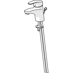 Hansa Waschtisch-Einhand-Einlochbatterie mit Kette, Hansamix 0104 chrom 1042183