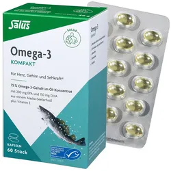 OMEGA-3 KOMPAKT aus reinem Alaska-Seelachsöl Salus 60 St