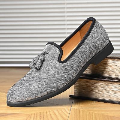 LightInthebox Men's Textured Tassel Loafers, Lightweight Slip-On Business Casual Shoes for Mature Men, Office, Driving and Daily Wear