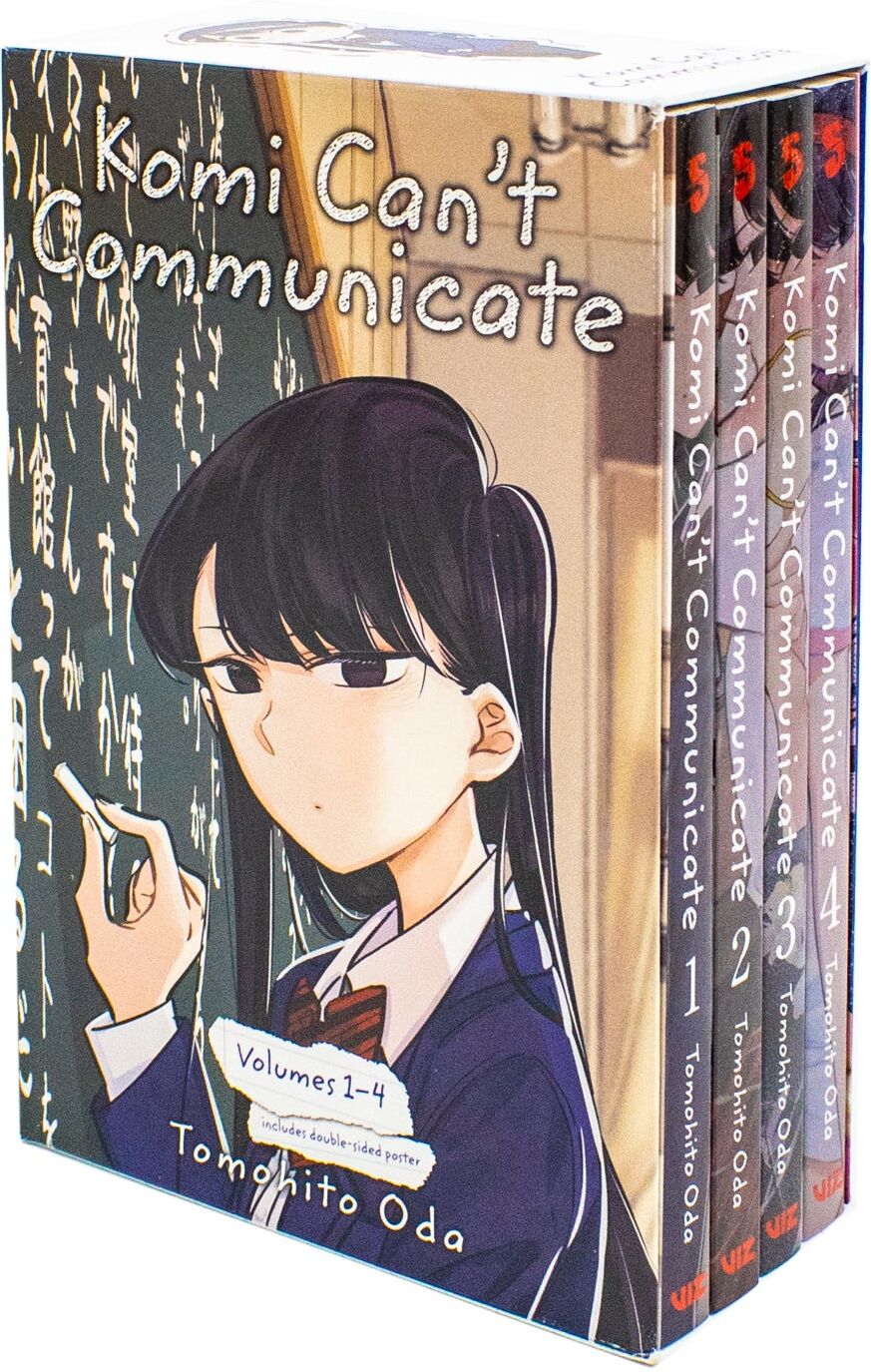 Viz Media Komi Can't Communicate Box Set Vols 1-4 by Tomohito Oda - Includes double-sided poster
