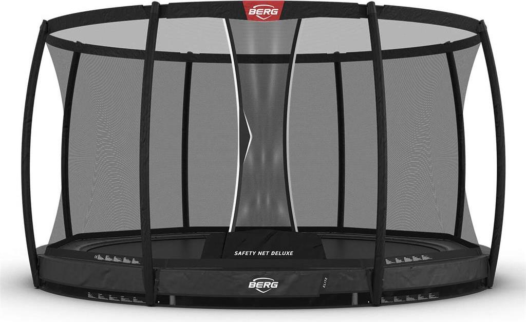BERG Trampolin Rund 380 cm Elite InGround Grau + Netz Deluxe
