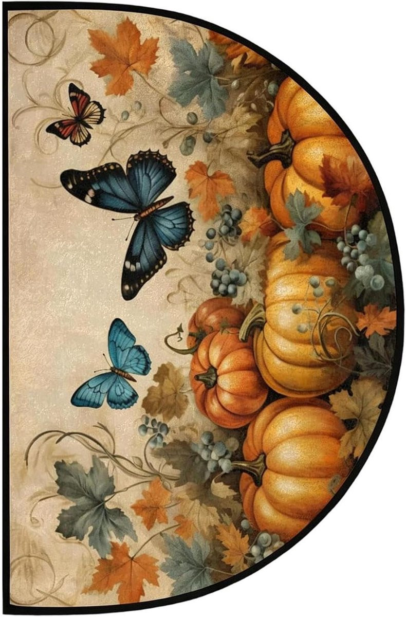 Halfronde Deurmat Entree Vloerkleed Antislip Wasbaar 60 x 90 cm