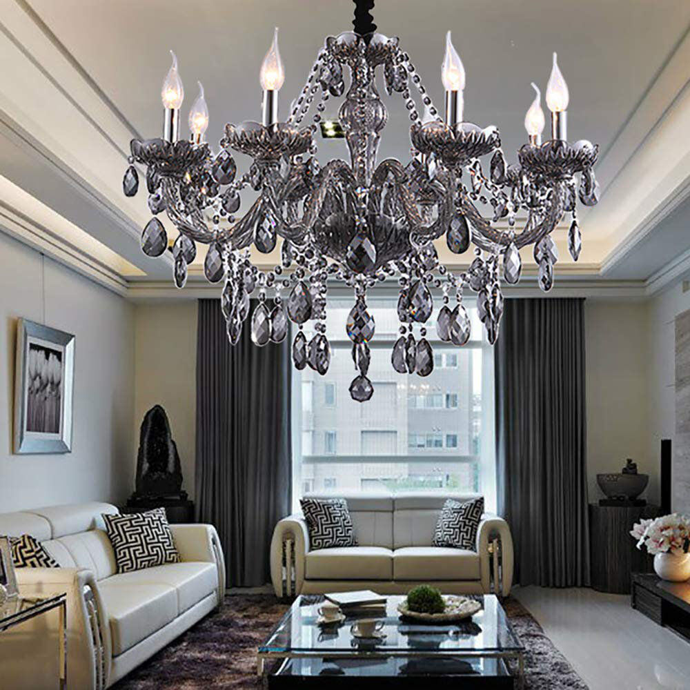 Rosdorf Park Kiska 6 - Light Candle Style Chandelier Smoky 60cm H X 55cm W X 55cm D