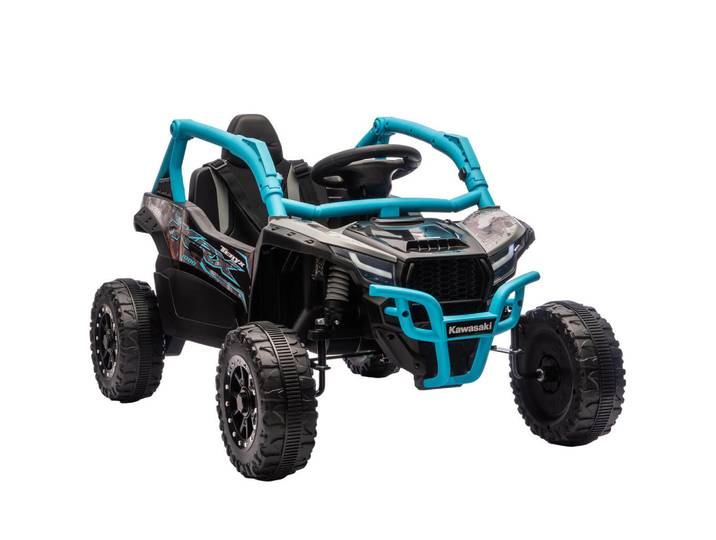 ComfortXL Geländefahrzeug De-06251 für kinder Kawasaki lizenziert mit Fernbedienung Blau, Kunststoff, Metall, 64x56x100 cm, Freizeit & Co, Gartenspielzeug, Kinder-Elektrofahrzeuge