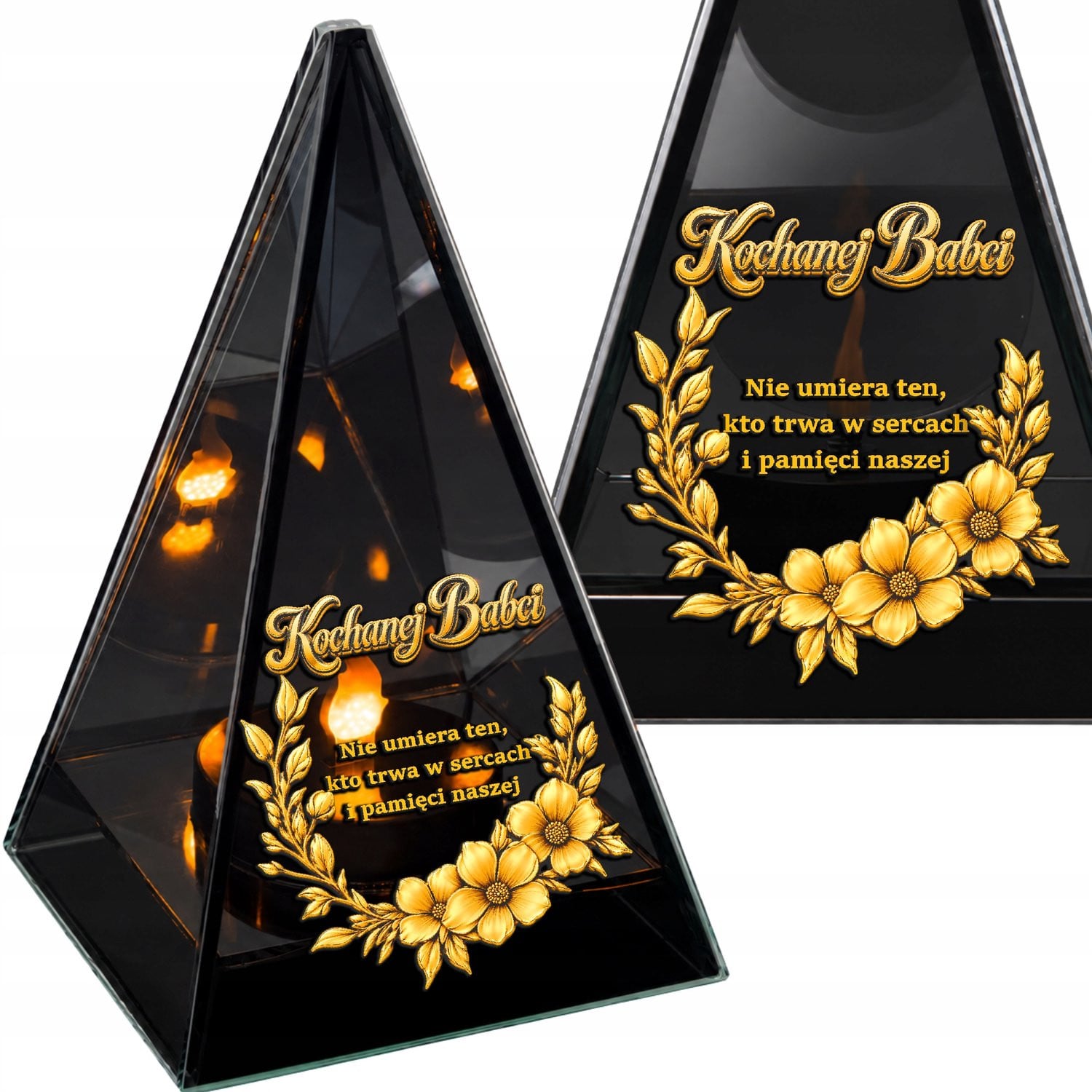 Luxe LED Piramide Znicz met UV-druk Voor Oma