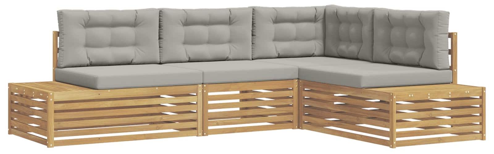 5 stk. Outdoor-Sofagarnitur Polyester Weiß