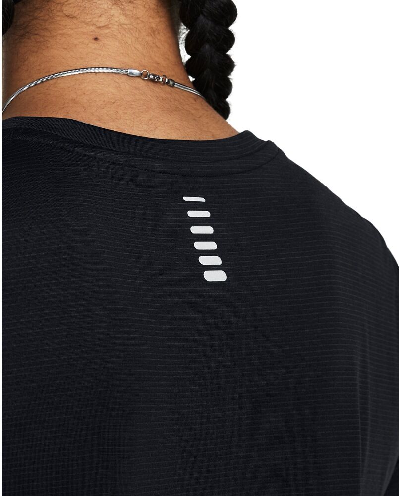 Laufshirt UNDER ARMOUR "UA LAUNCH SHORTSLEEVE", Damen, Gr. L, schwarz, Web, Obermaterial: 94% Polyester, 6% Elasthan, unifarben, Rundhals, Shirts Laufshirt, mit reflektierenden Details, in unifarbenem Design, pflegeleicht schwarz L