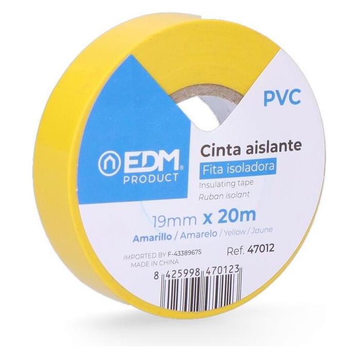 EDM Gelbes Isolierband in Supra-Qualität 19 mm x 20 m (19 mm) (49358022)