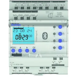 Theben 6440330 Digitale Zeitschaltuhr, Jahresprogramm und Astro-Programm, 4 Kanäle, App-Programmierung möglich, DCF oder GNSS/GPS TR 644 top3 BLE RC