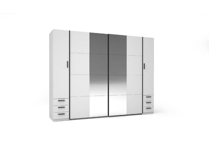 Masseno Schiebetürenschrank AMAREN 269,6/207,6/61,4cm 2-türig mit Spiegel Weiß