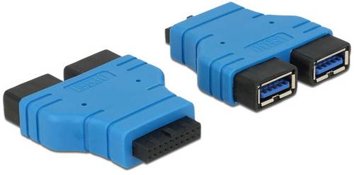 Delock USB 2.0 Adapter [1x USB 3.0Pfostenbuchse 19pol. - 2x USB 3.0 Buchse A] 65670