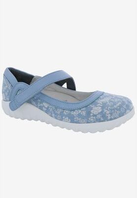 Wide Width Women's Drew Rainbow Flats by Drew in Blue Floral Canvas (Size 9 W)