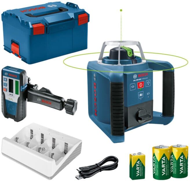 BOSCH Laser rotatif GRL 300 HVG + LR 1 G, piles : 1 x 9V + 2 x 1,2V HR20 en L-BOXX (0601061704)