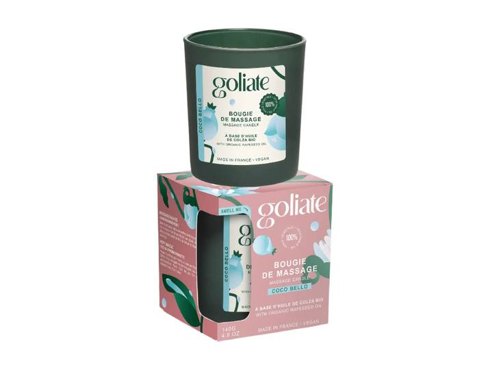 Goliate Bougie de massage à l’huile de coco biologique Bello 140 g