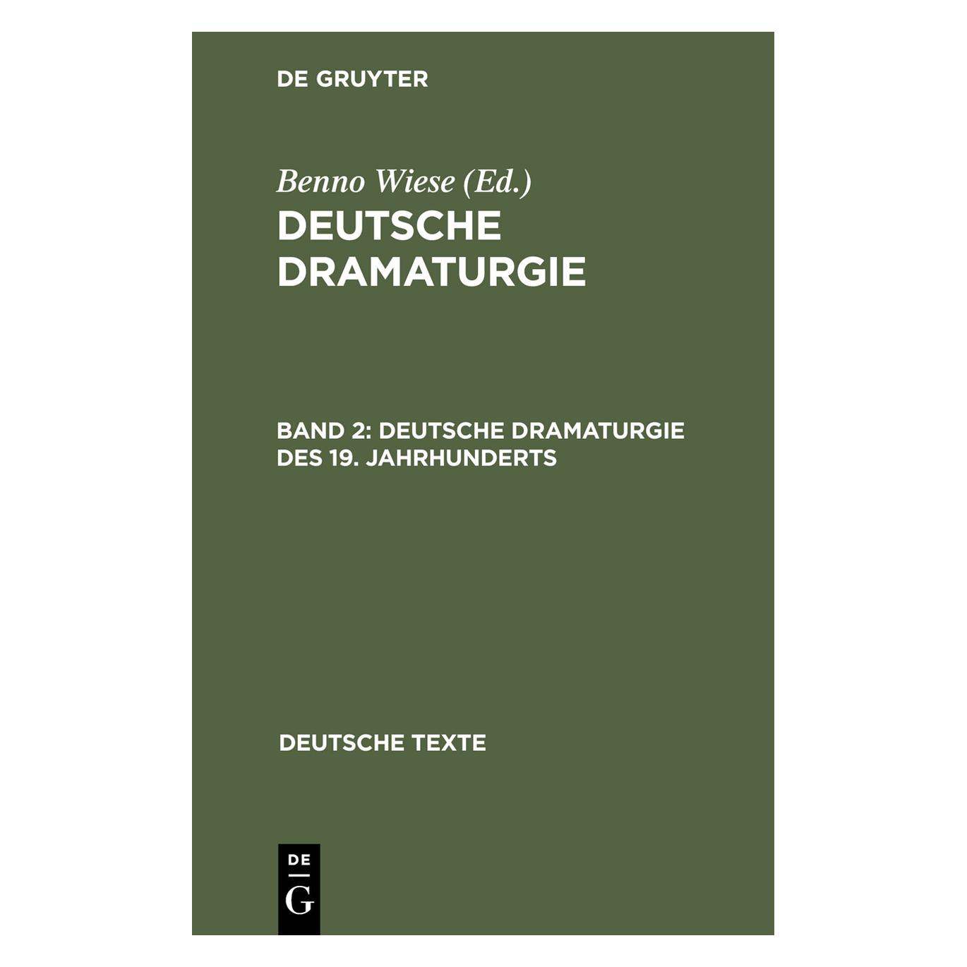 De Gruyter Deutsche Dramaturgie / Deutsche Dramatu (Deutsch, Hardcover) (67766648)