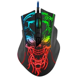 Defender Gaming, kabelgebunden, optische Maus GM-928 BULLETSTORM 7200dpi 7P hintergrundbeleuchtet (Kabelgebunden), Maus, Schwarz