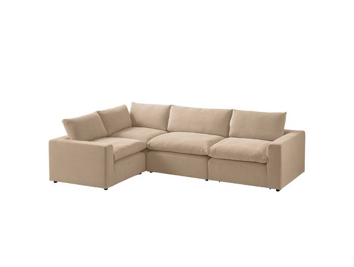 Ecksofa Velada Beige/Cappuccino Webstoff 306 x 84 x 204cm Modern