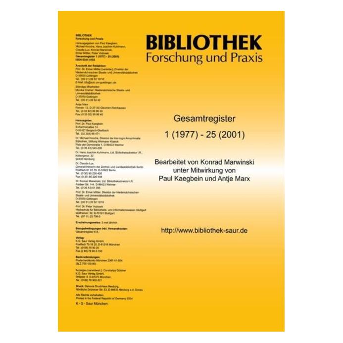 De Gruyter Bibliothek - Forschung und Praxis (Englisch, 2008) (55575388)