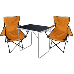 Mojawo 3-tlg Camping Set Gartenmöbel Campingtisch + 2 Campingstuhl Klappstuhl