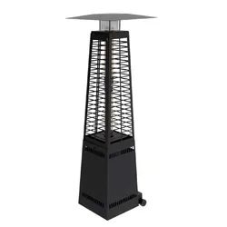 Schwarzer Pellet-Terrassenheizer, 14 kW, Verbrauch 2 kg/h