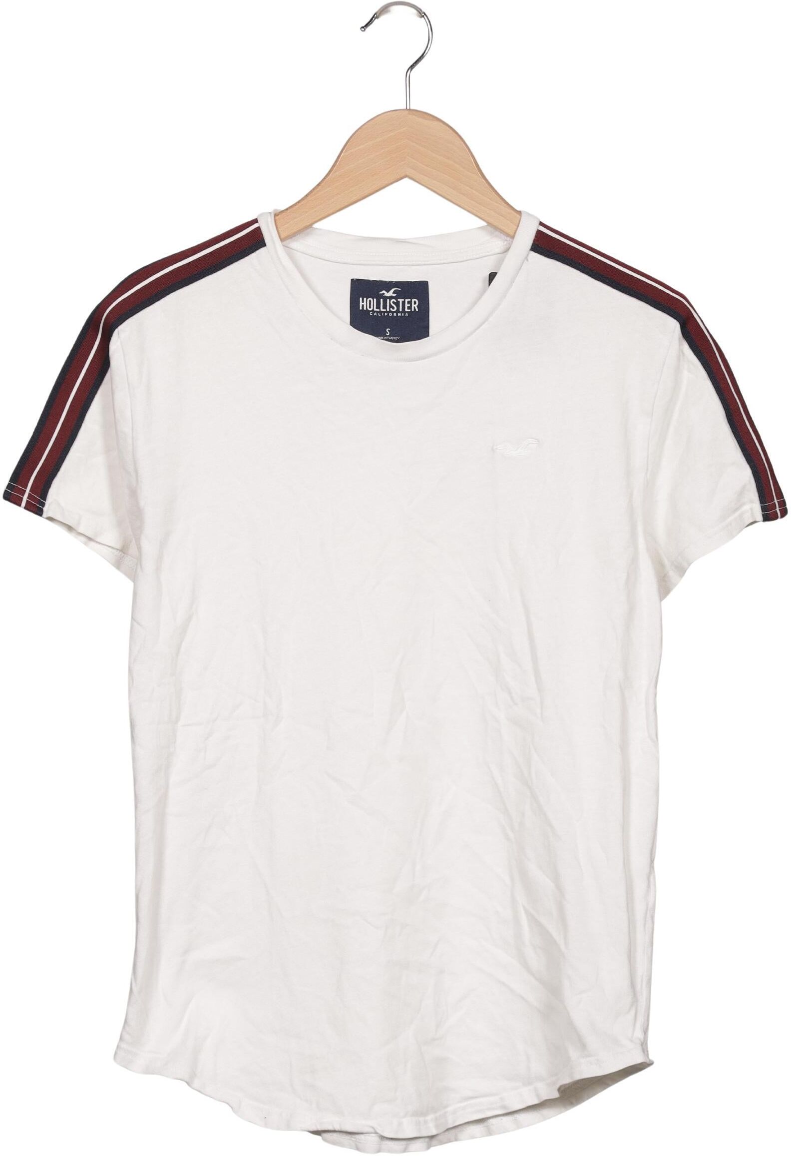 Hollister Herren T-Shirt, Weiß, Gr. S, Baumwolle - Second Hand