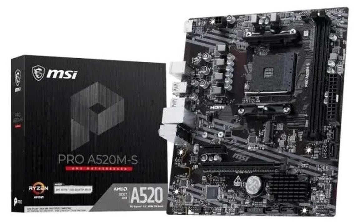 MSI A520M-S Moederbord AM4 mATX DDR4 AMD Socket AM4 Ryzen