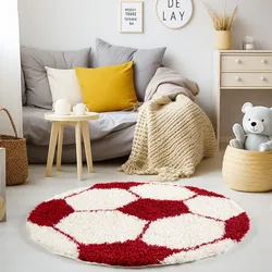 Kinderteppich MATREI, mit Fußball-Motiv, Rot, Ø 100 cm
