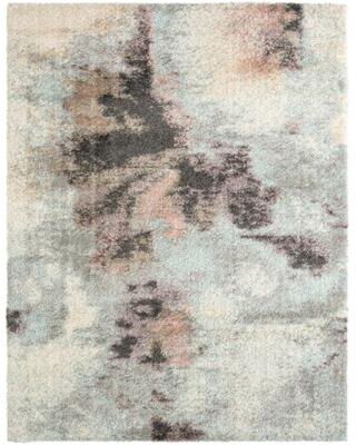 KALATY Zenith Abstract Shag Blue/Pink Area Rug