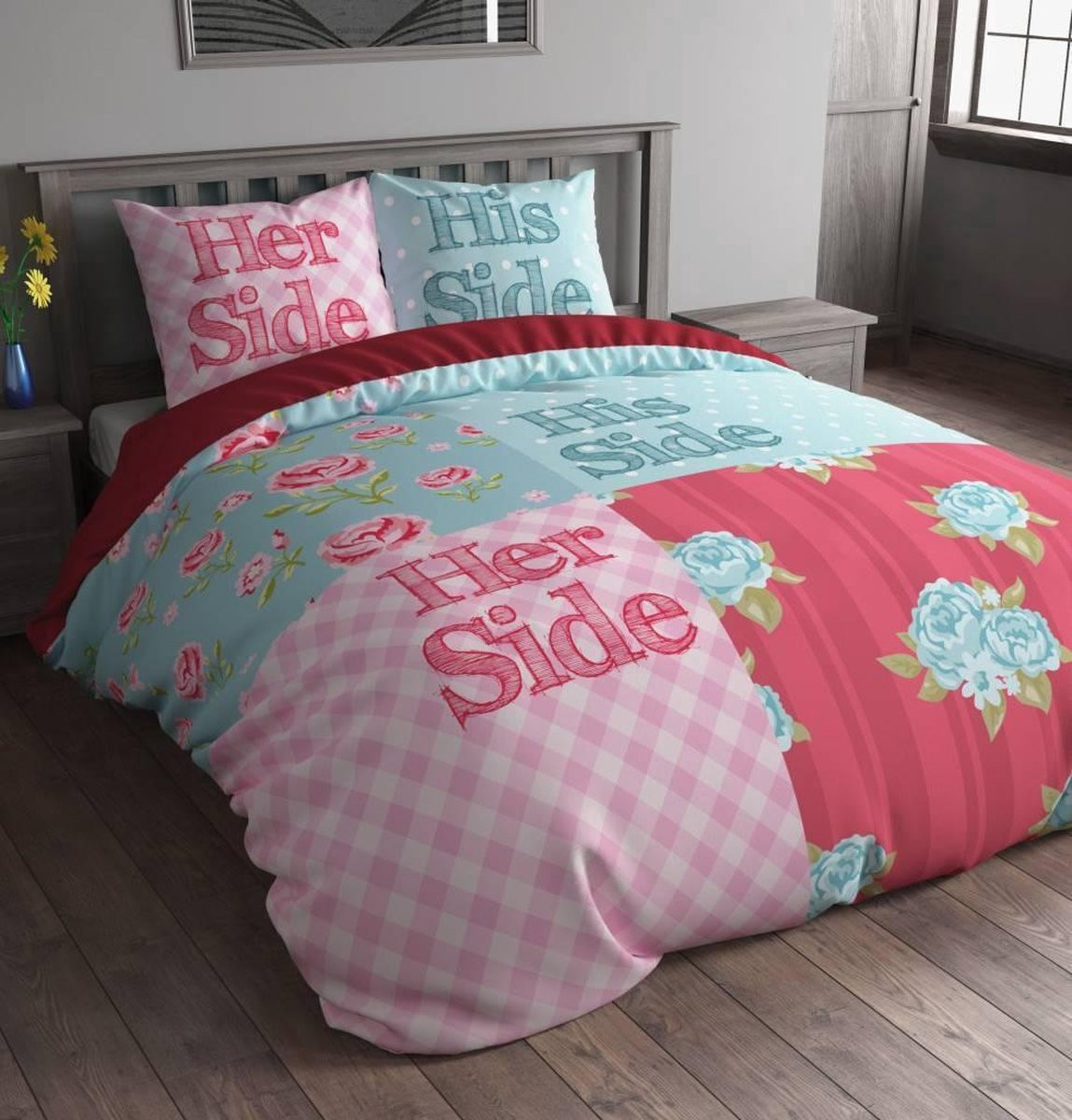 Sleeptime Flower Sides Multi Dekbedovertrek met kussensloop - Multi