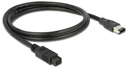 Delock FireWire Anschlusskabel [1x Firewire (400) Stecker 9pol. - 1x Firewire (400) Stecker 6pol.] 1m Schwarz