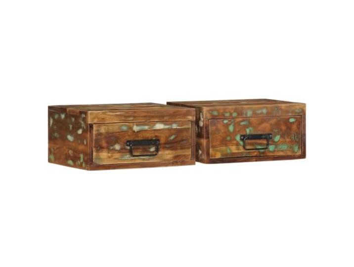 HEFZGDB Wand-Nachttisch 2 STK. Altholz Massiv Holz Wandmontage Stauraum schwebend robust stabil