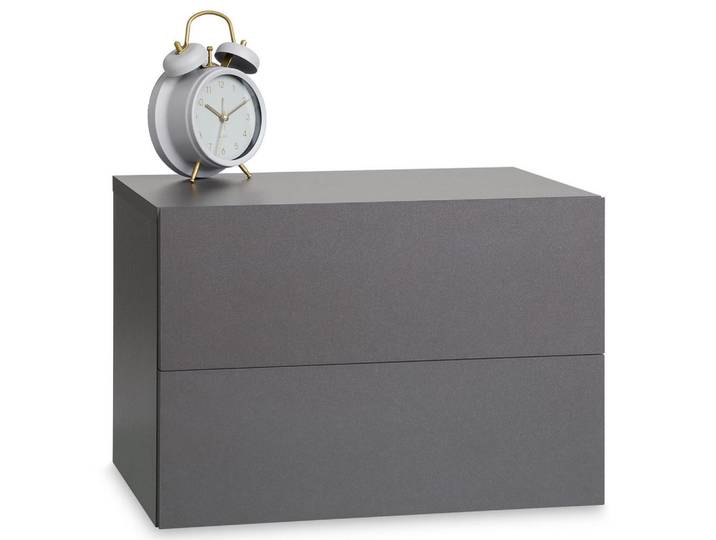 CARO-Möbel Hängender Nachttisch Anni grau, Grau, Mode, 42x29x30 cm, Schlafzimmer, Nachtkästchen