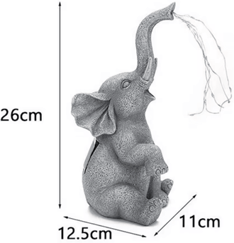 Inspire Essentials EleLight Solar Elephant Statue With String Lights For Garden And Patio Decor elephant