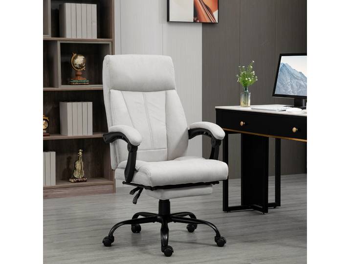 Vinsetto Fauteuil de Bureau avec Fonction de Massage, Fauteuil de Bureau d'ordinateur, Chauffage Lombaire, Fonction d'Inclinaison, Gris Clair