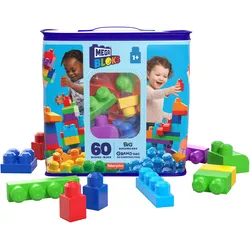 Mega Bloks Bausteine-Beutel bunt (60 Teile), Steck-Bausteine Kinder, Bauklötze