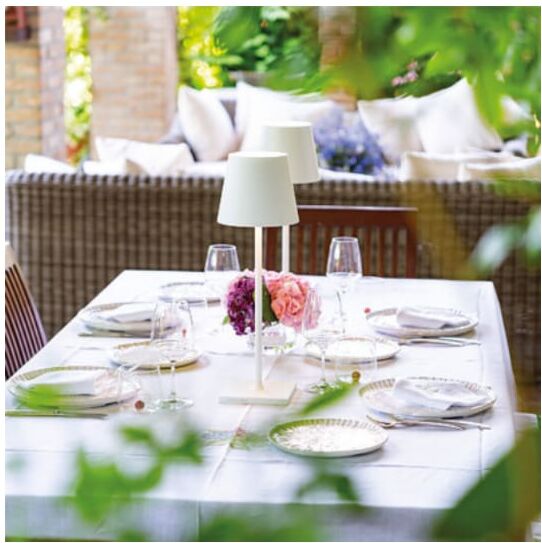Lámpara de mesa led blanca regulable zafferano