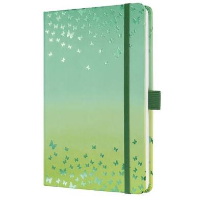 SIGEL JN347 Notizbuch Jolie, Butterfly Confetti Lime, ca. A5, liniert