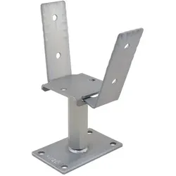 Pfostenträger PTP easy Rechts/Links Gewinde incl. Seitenlaschen, Verstellbereich 141 - 206 mm, zinip