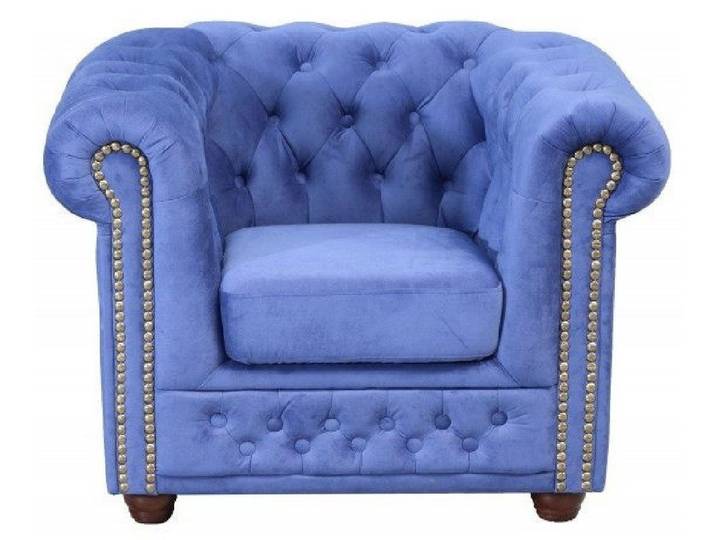 Xlmoebel Chesterfield-Sessel Chesterfield York Sessel in Blau mit gepolstertem Sitzkomfort (Sessel), Hergestellt in Europa